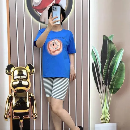 Đồ bộ quần ngố sọc áo tay ngắn in hình mặt cười