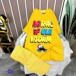 Đồ bộ quần ngố sọc màu áo tay ngắn in chữ