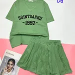 đồ bộ quần váy áo cổ v in 1997