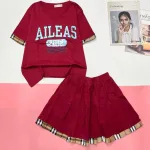 đồ bộ quần váy áo tay ngắn in chữ ALLEAS