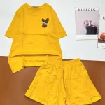 đồ bộ quần váy áo tay ngắn in hình chú thỏ nhỏ