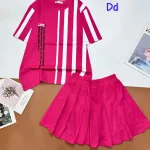 đồ bộ quần váy áo thun tay ngắn in chữ dọc