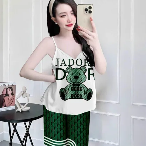 Đồ bộ satin quần lững áo 2 dây in hình dể thương