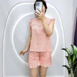 đồ bộ tay ngắn bèo quần đùi chấm bi