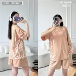 Đồ bộ thun hàn quần đùi áo tay lỡ in hình form rộng