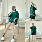 Đồ bộ thun nữ form rộng tay lỡ in hình gấu bên hông form dưới 70kg