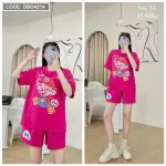 Đồ bộ thun nữ quần đùi in hình form rộng 60kg
