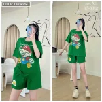 Đồ bộ thun nữ quần đùi in hình form rộng 60kg