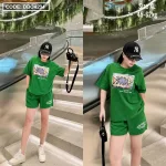 Đồ bộ thun nữ quần đùi in hình xương cá form rộng
