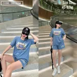 Đồ bộ thun nữ quần đùi in hình xương cá form rộng