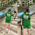 Đồ bộ thun nữ quần đùi in hình xương cá form rộng