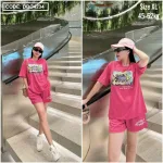 Đồ bộ thun nữ quần đùi in hình xương cá form rộng