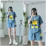 Đồ bộ thun nữ quần ngắn in hình vịt nháy mắt