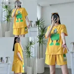 Đồ bộ thun nữ quần ngắn in hình vịt nháy mắt