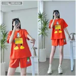 Đồ bộ thun nữ quần ngắn in hình vịt nháy mắt