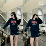 Đồ bộ thun nữ quần ngắn tay dài thêu số 1976 hàng xịn lên form chuẩn đẹp