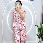 Đồ bộ tonl form lớn quần lửng áo sát nách bèo họa tiết