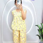 Đồ bộ tonl form lớn quần lửng áo sát nách bèo họa tiết