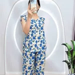 Đồ bộ tonl form lớn quần lửng áo sát nách bèo họa tiết