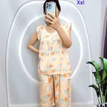 Đồ bộ tonl form lớn quần lửng áo sát nách bèo họa tiết