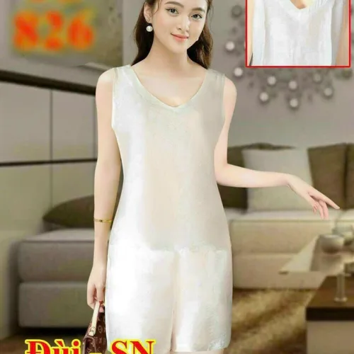Đồ bộ vải đũi quần đùi áo sát nách