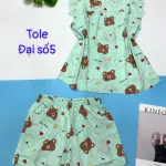 Đồ bộ vải tonl form lớn quần đùi áo sát nách bèo