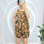 Đồ bộ vải tonl quần đùi có nút phía sau lưng