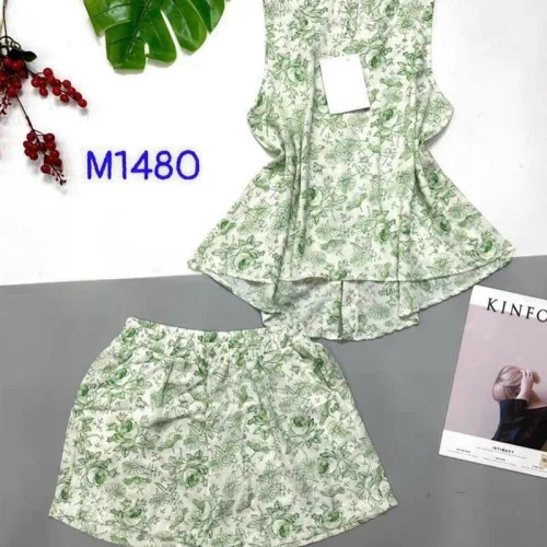 Đồ bộ vải tonl quần đùi có nút phía sau lưng