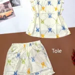 Đồ bộ vải tonl quần đùi viền bèo áo sát nách