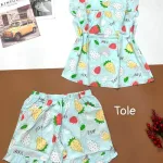 Đồ bộ vải tonl quần đùi viền bèo áo sát nách