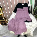 Đồ bộ vải vân mây quần đùi áo tay ngắn phối màu