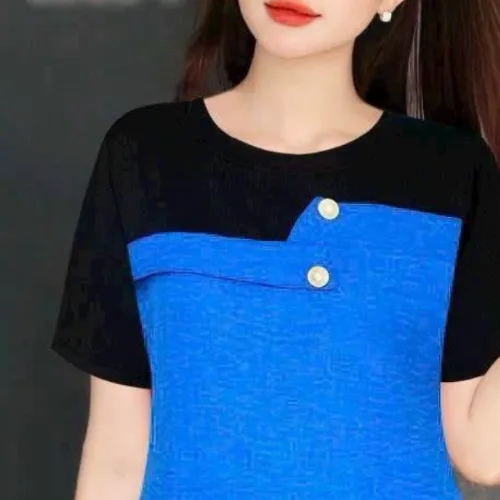 Đồ bộ vải vân mây quần đùi áo tay ngắn phối màu