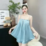 đog bộ latin quần đùi áo dây trơn nhún