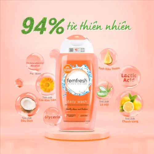 Dung dịch vệ sinh phụ nữ Femfresh Daily Wash làm sạch, khử mùi hôi, làm thơm vùng kín (250ml)