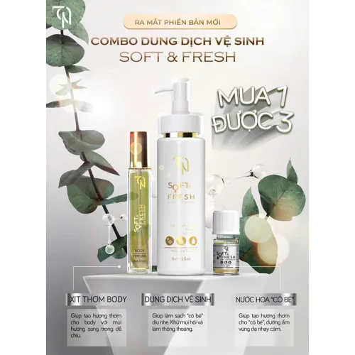 Dung Dịch Vệ Sinh Collagen X3 TN Đông Anh Soft & Fresh Collagen X3 120ml - Tặng 1 Xịt Thơm Body + 1 Nước Hoa Vùng Kín