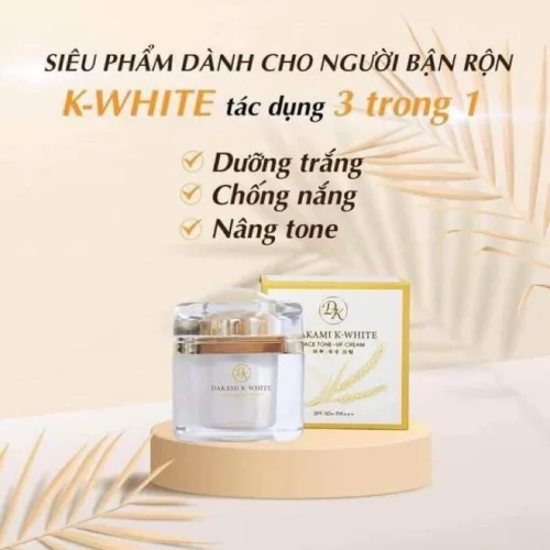 Dưỡng Da Trắng Sáng Bật Tone Chỉ 3 Phút Mỗi Ngày Với Kem Dakami K White Ban Ngày 3 In 1