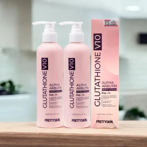 Dưỡng Thể Trắng Da Chống Nắng Ban Ngày PrettySkin Body Glutathione V10 Alpha Arbutin Body Lotion 250ml