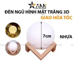 Đèn Ngủ Hình Mặt Trăng 3D - Đèn Trang Trí Phòng Ngủ Kèm Đế 10x8.5x8.5cm