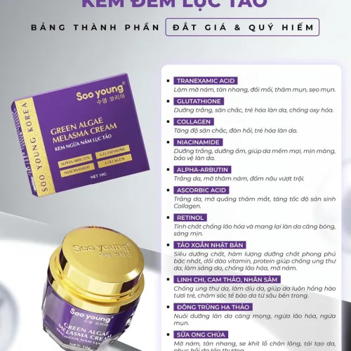 Face đêm lục Tảo bảng thành phần đắt đỏ