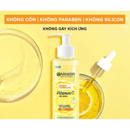 Gel Sữa Rửa Mặt Garnier Sạch Dịu Nhẹ Bright Complete Vitamin C Gel Wash 120ml