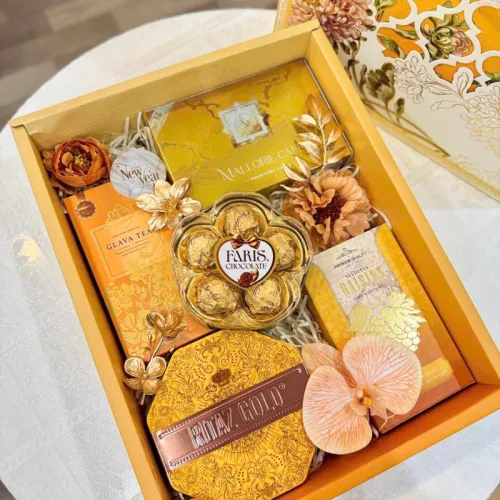 Giỏ Quà 5 Món - Quà Tặng Tết Sang Trọng - Quà Trang Trí Tết - Giỏ Quà Tết
