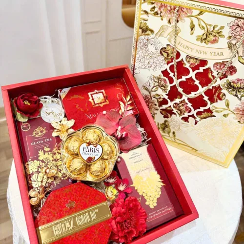 Giỏ Quà 5 Món - Quà Tặng Tết Sang Trọng - Quà Trang Trí Tết - Giỏ Quà Tết