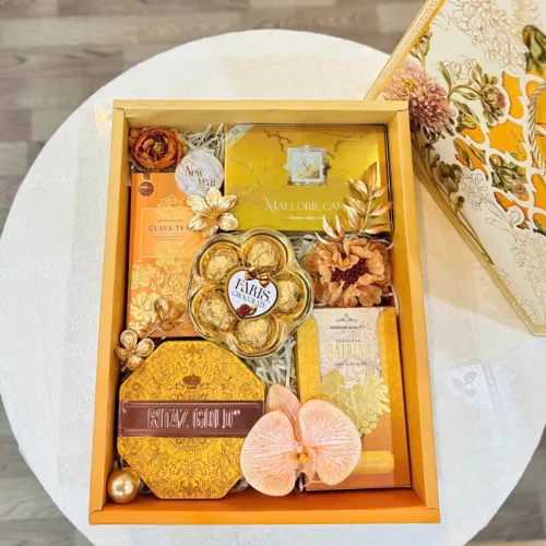 Giỏ Quà 5 Món - Quà Tặng Tết Sang Trọng - Quà Trang Trí Tết - Giỏ Quà Tết