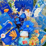 Giỏ Quà Tết Mèo Thần Tài Xanh Dương Sang Trọng - Quà Tặng Tết - Quà Trang Trí Tết - Giỏ Quà Tết