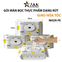 Gói 100 Màng Bọc Thực Phẩm Dạng Rút Siêu Dai Có Nắp Đậy Kính 30X14cm