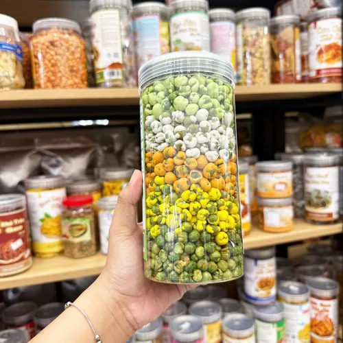 Đậu Hà Lan Ngũ Vị Thơm Ngon 450g (sầu riêng - phô mai - sữa dừa - wasabi - tỏi ớt ) Hộp