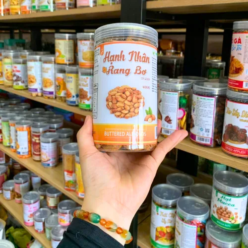 Hạnh Nhân Rang Bơ Loại Vỏ Mỏng 400g - Hũ Pet