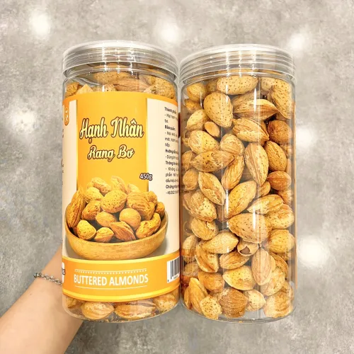 Hạnh Nhân Rang Bơ Thơm Ngon 450g Hộp
