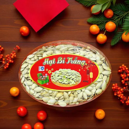 Hạt Bí Trắng Loại Ngon 400g Hộp Ovan Hộp Quà Tết 2026