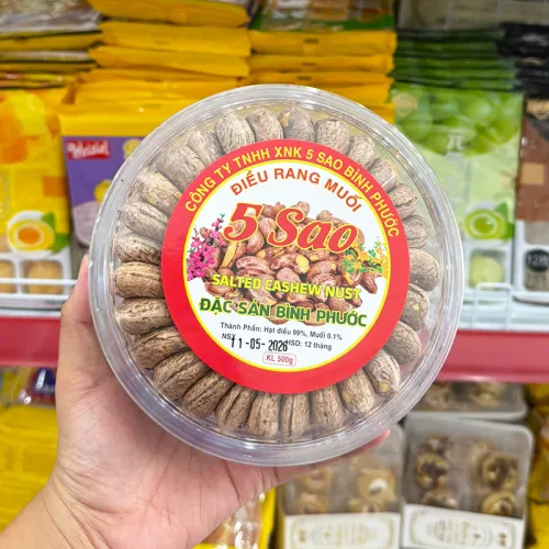 Hạt Điều Rang Muối 5 Sao Bình Phước 500g